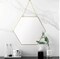 11.81"X10.24" Gold Hexagon Mirror Wall Decor Small Decorative Mirror Hanging Mirrors for Wall Home Bathroom Bedroom Living Room, Small, Gold
